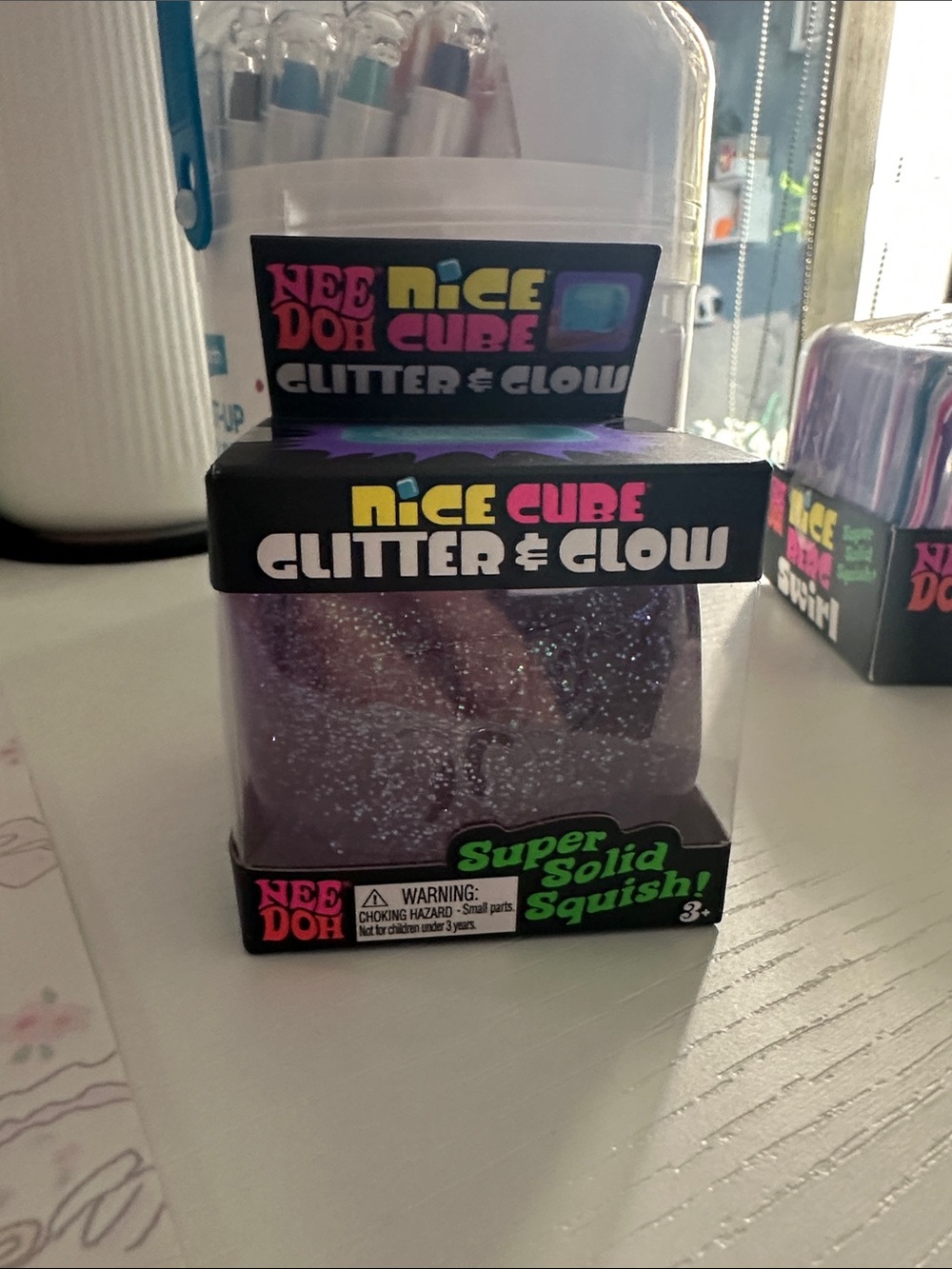 AUTHENTIC Nice Cube Glitter and Glow Needoh - Purple